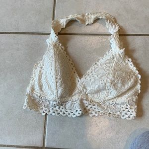 Aero White Halter Bralette with Padding Size S